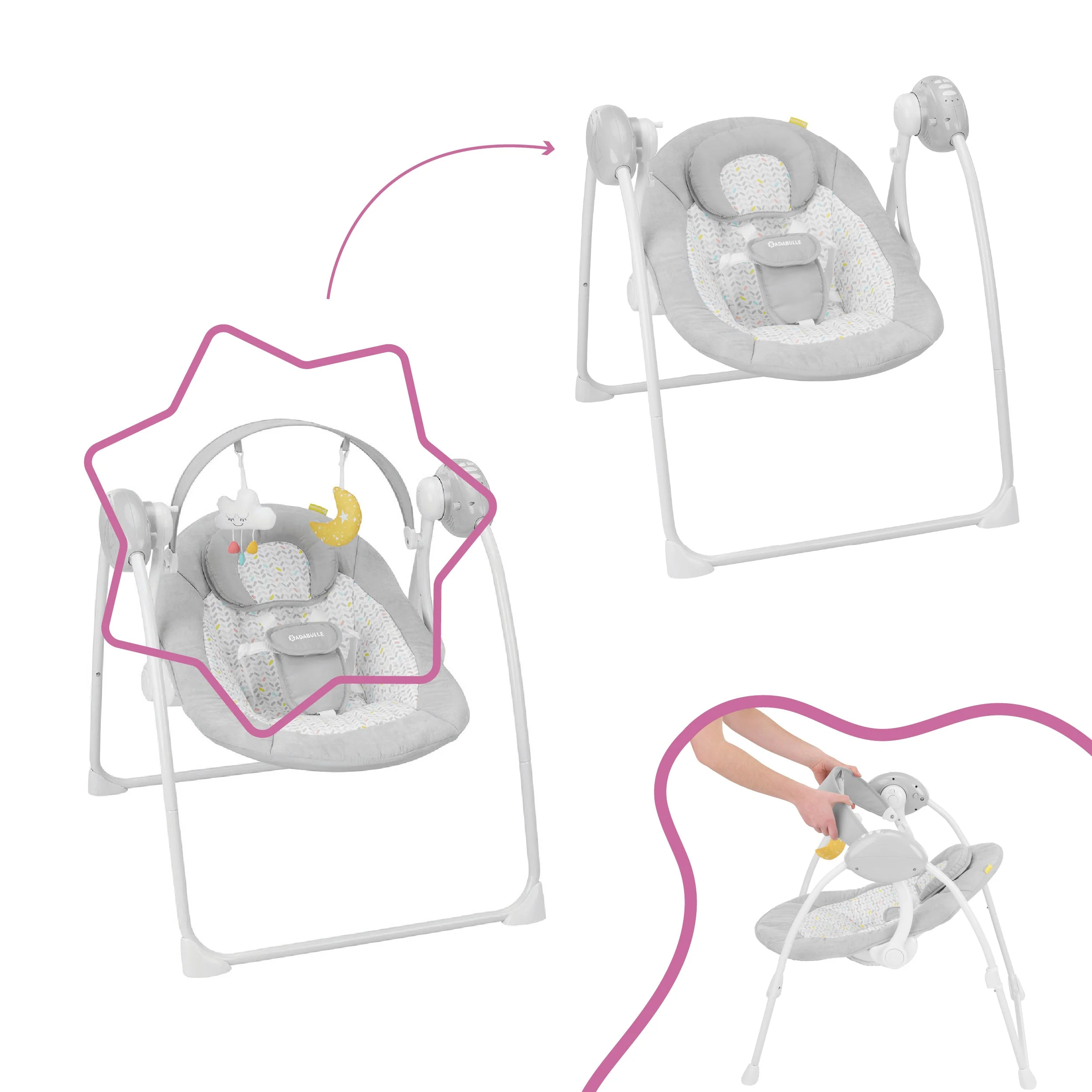 Balancelle bébé multifonctions pliable - Image 7