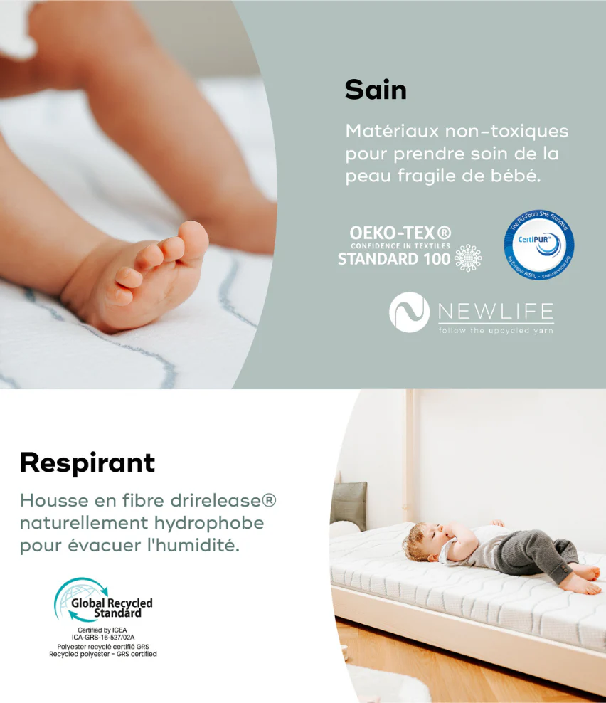 Matelas Bébé Mousse Anti Tête Plate - COSY'LITE - Image 11