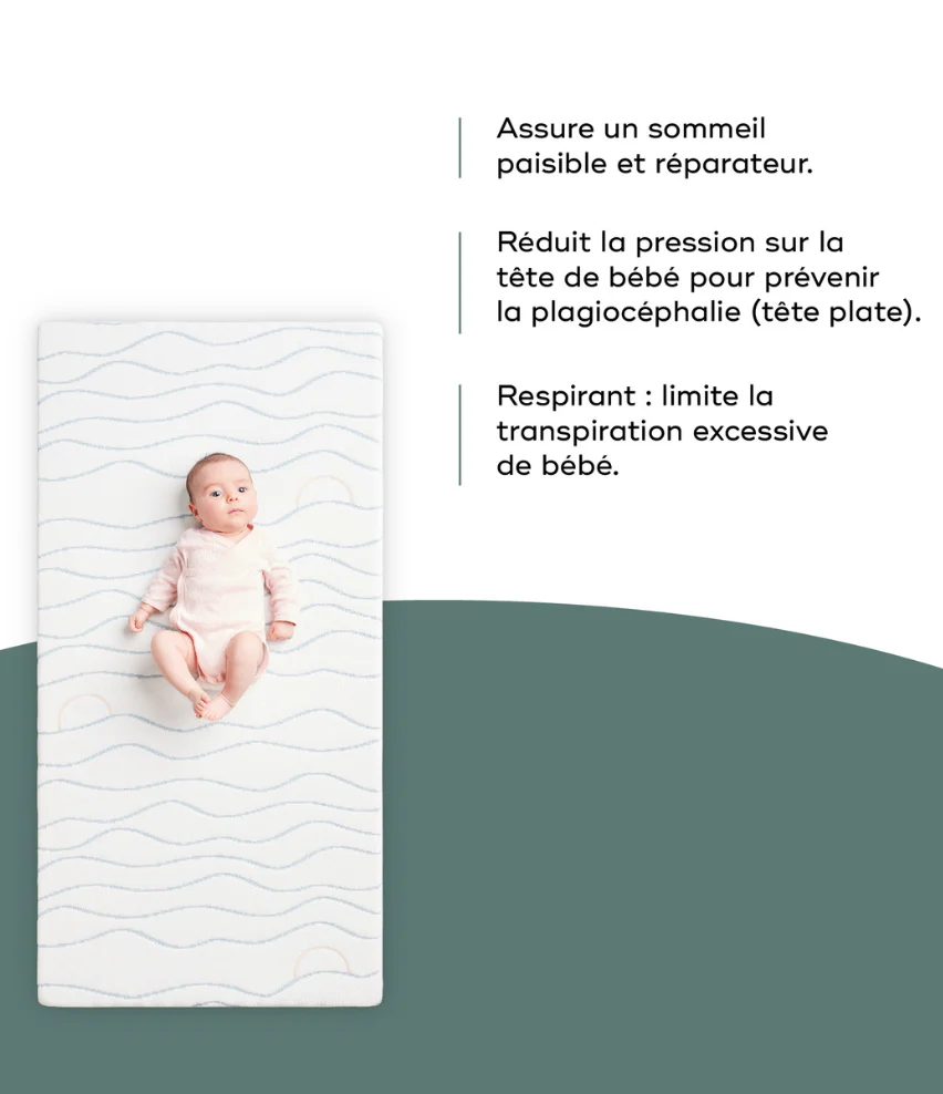 Matelas Bébé Mousse Anti Tête Plate - COSY'LITE - Image 6