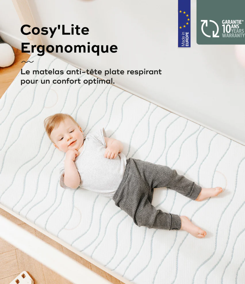 Matelas Bébé Mousse Anti Tête Plate - COSY'LITE - Image 9
