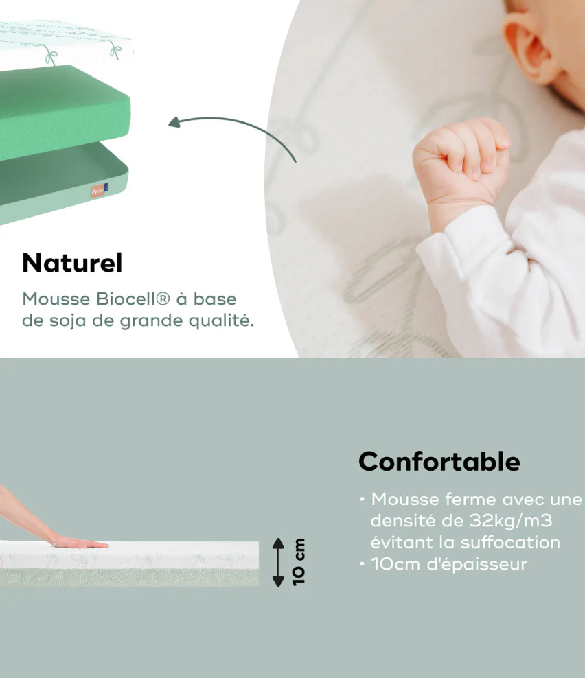 Matelas Bébé Protection Antibactérienne Naturelle - COSY'LITE - Image 11